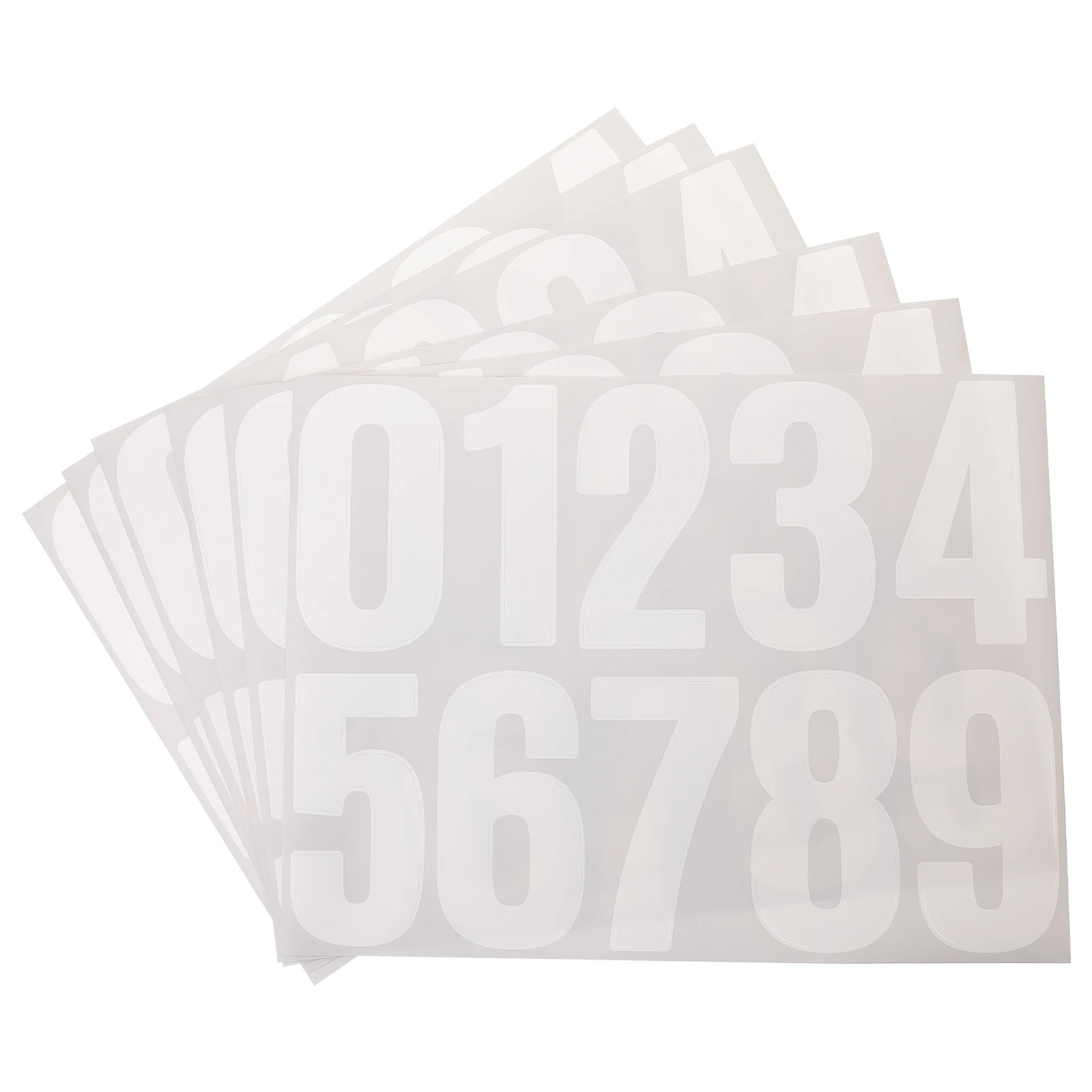 6 Sheets 4 Inch White Digital Stickers Self Adhesive Waterproof Mailbox Trash Can Labels Outdoor Numbers File Folder