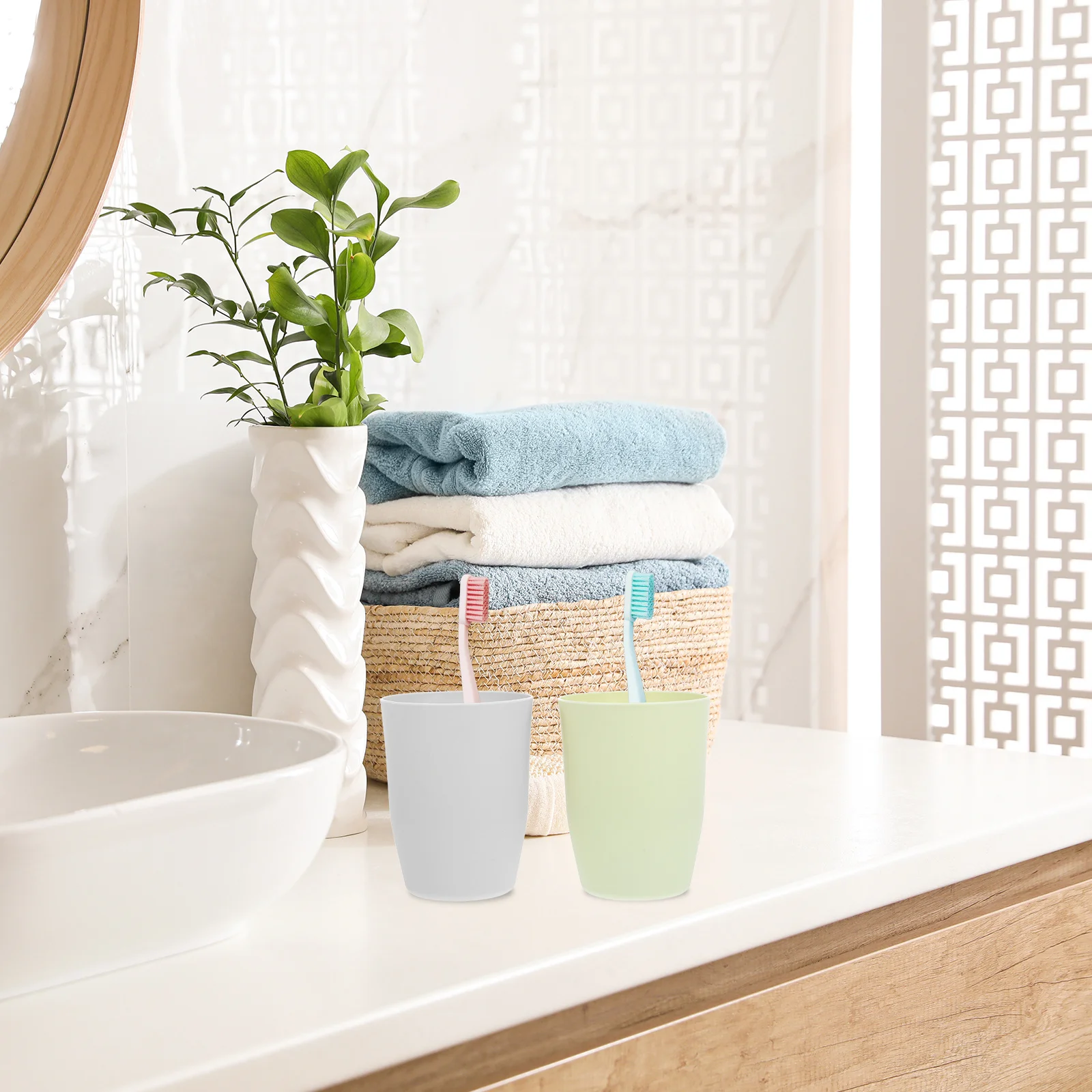 

10Pcs Toothbrush Holder Cups Stackable Mouth Wash Bathroom Drinking Tumblers Travel Brush Containers Toothbrush Cups