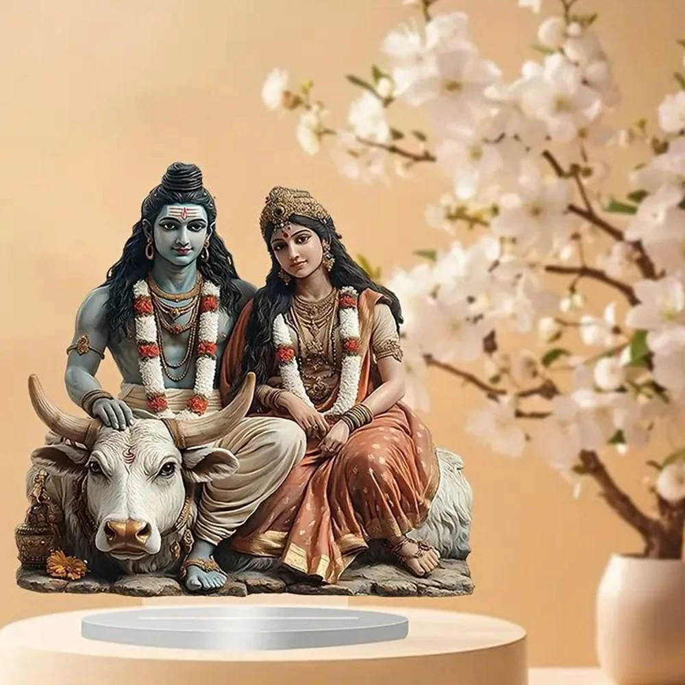 2025New 2D Bohemian Statue ornament with base, Acrylic Hindu deity decoration sign plaque, Double sided, Home decor ornaments