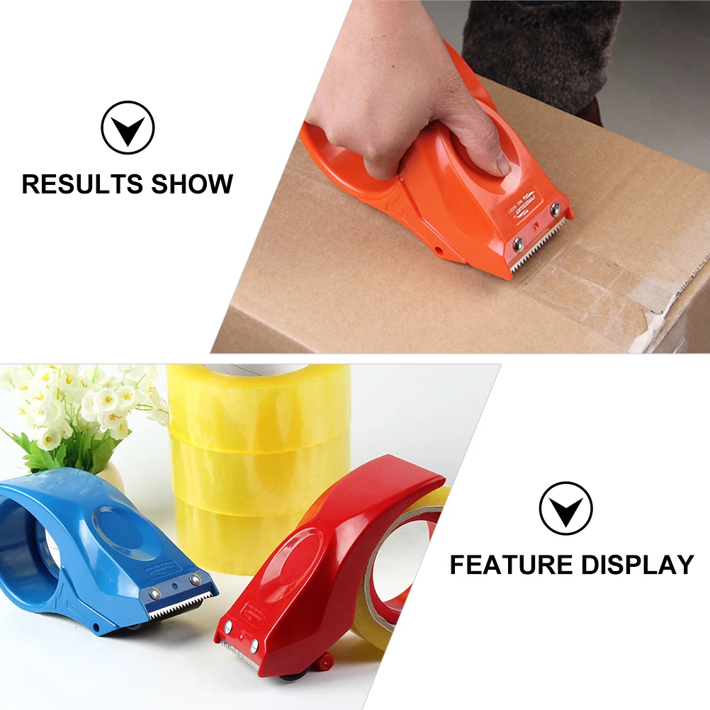 

3 Pcs Tape Dispenser Handheld Refillable Plastic Material Ergonomic Design Heavy Duty Packaging Office Use