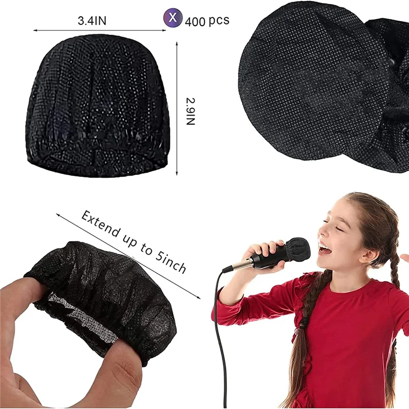 400PCS Disposable Microphone Covers, Non-Woven Disposable Mic Covers for Conferences, Concerts, Recording Room, KTV