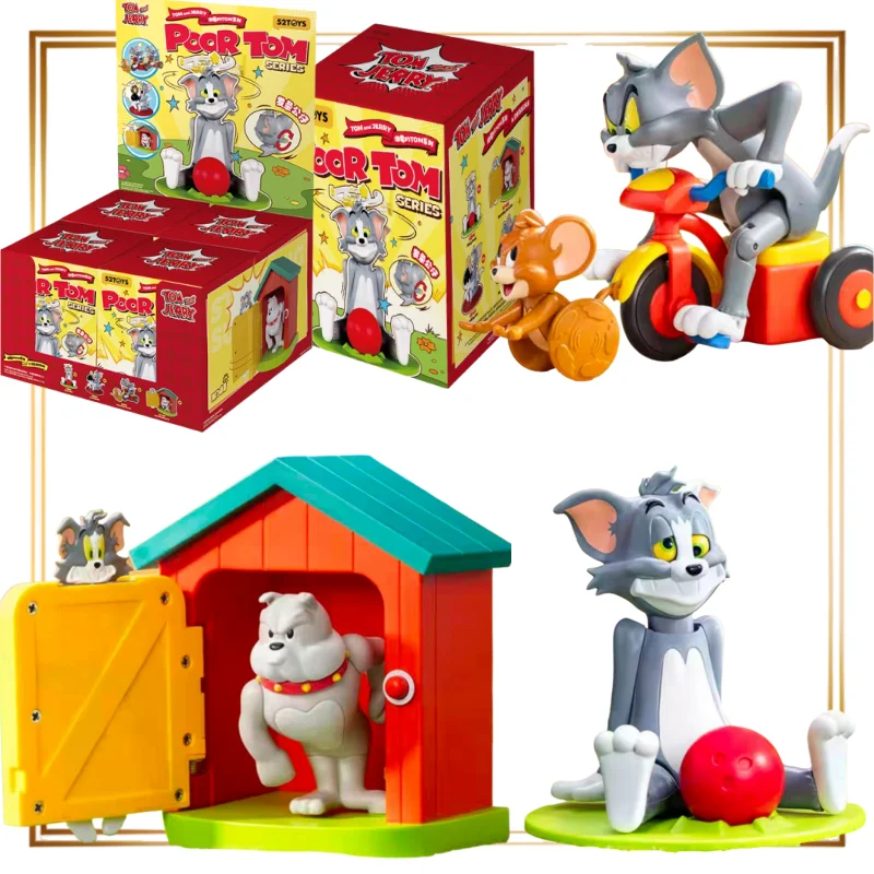 

52 игрушки TOM and JERRY Unlucky TOM Series, слепая коробка, фигурки, настольные украшения, периферийные устройства в стиле аниме, куклы, игрушки, коробка-сюрприз, подарок