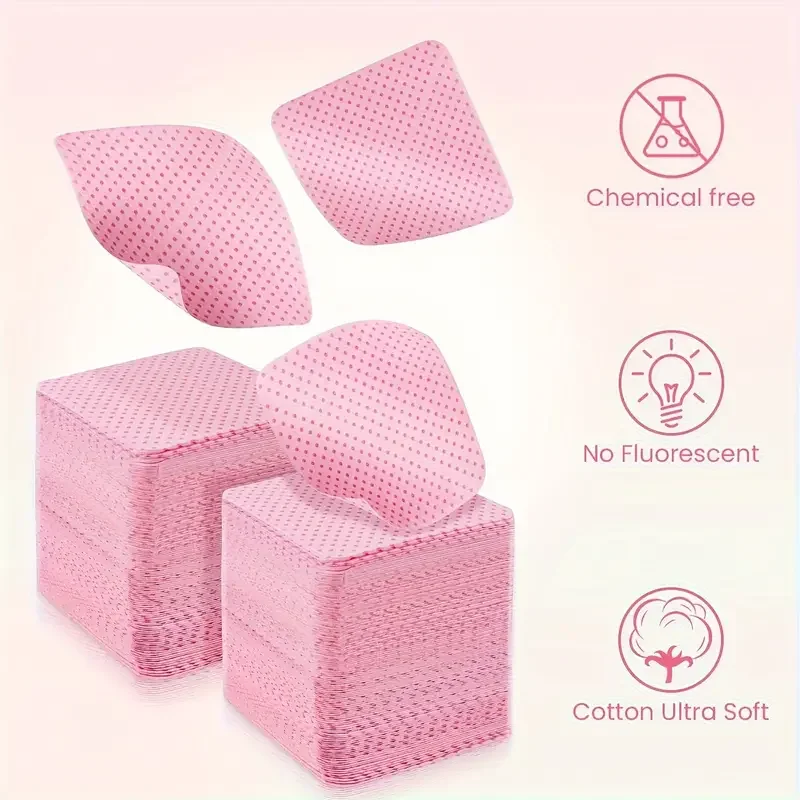 300/600/900Pcs No Lint Cotton Pads Manicure Nail Polish Remover Easy Removal Nail Cleaning Pad for Women Girl Nail Beauty Salon