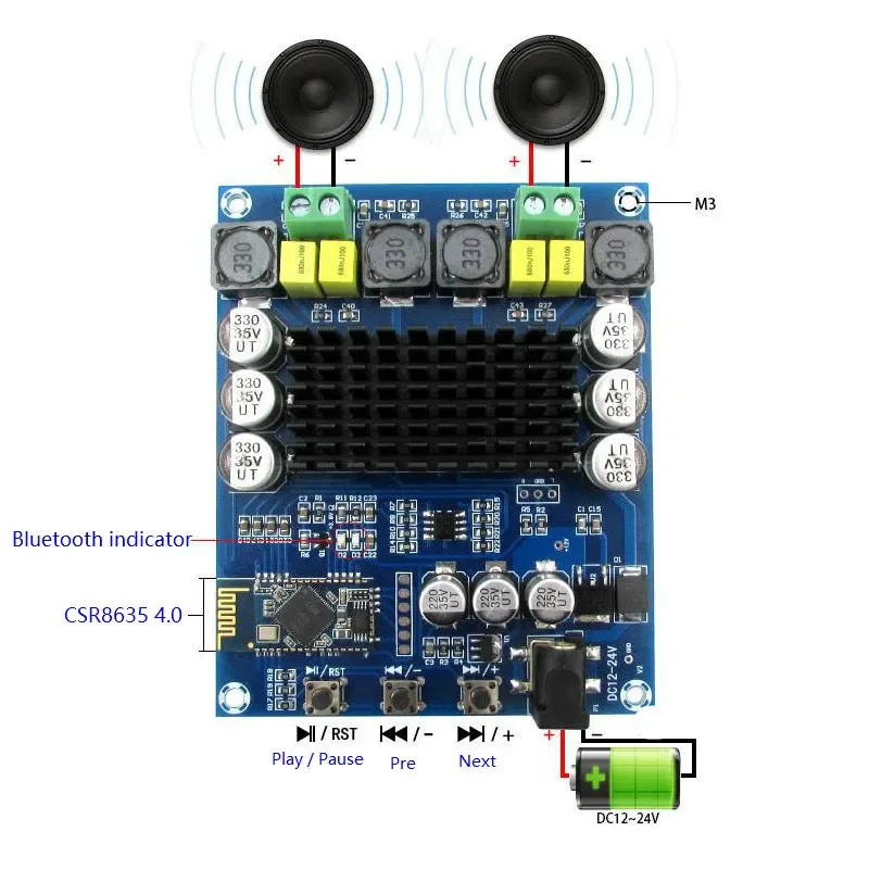 Sotamia tpa3116d2 placa amplificadora bluetooth 120wx2 estéreo 2.0 canais amplificadores de potência digital amplificador de alto-falante de som doméstico