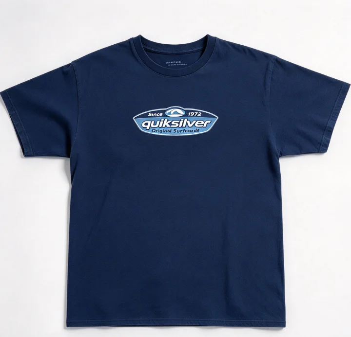 2026 New Beach Surf Graphic Tee Vintage Blue Badge Art Print Cotton T Shirt