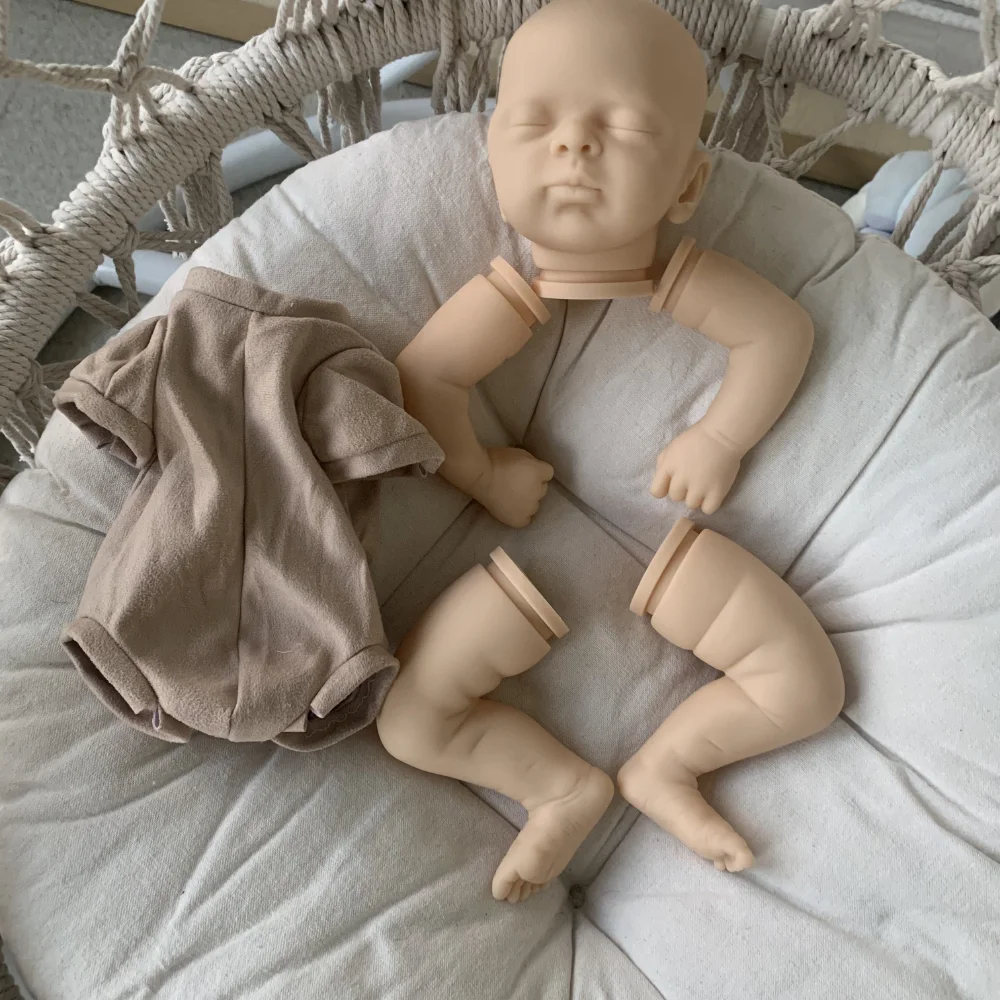 

20inches Bebe Reborn Doll Kit Twins Pia&Maditha Unfinished Unpainted Doll Parts with Cloth Body Handmade Blank Doll Kits Reborn