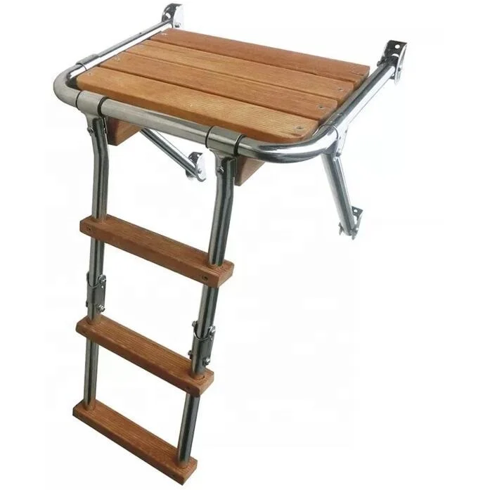 Anti slip Movable Step Outboard Transom Platform with Folding Boarding Ladder