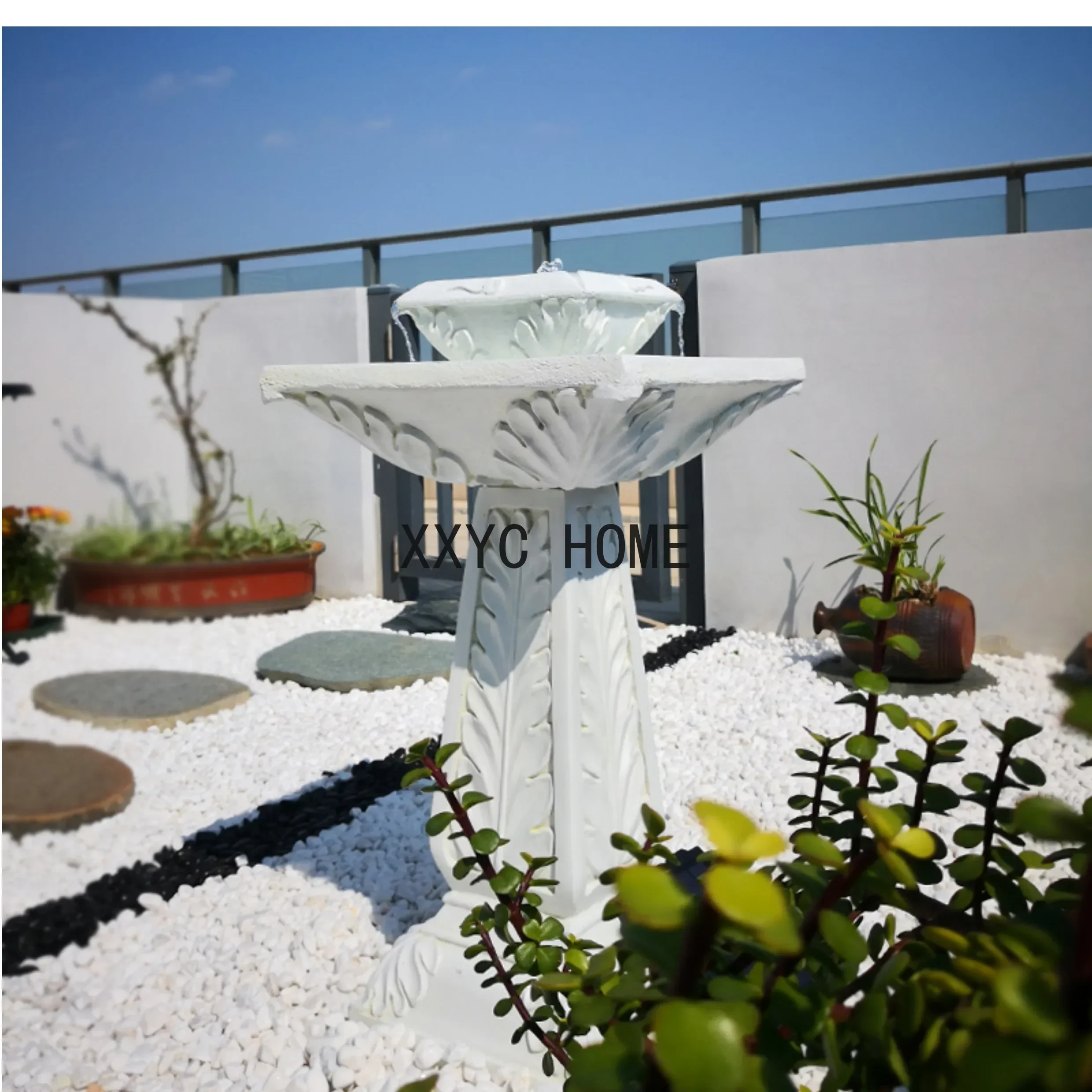 Solar Fountain European Garden Layout Courtyard Waterscape Outdoor Resin home decoration accessories  living room decoration