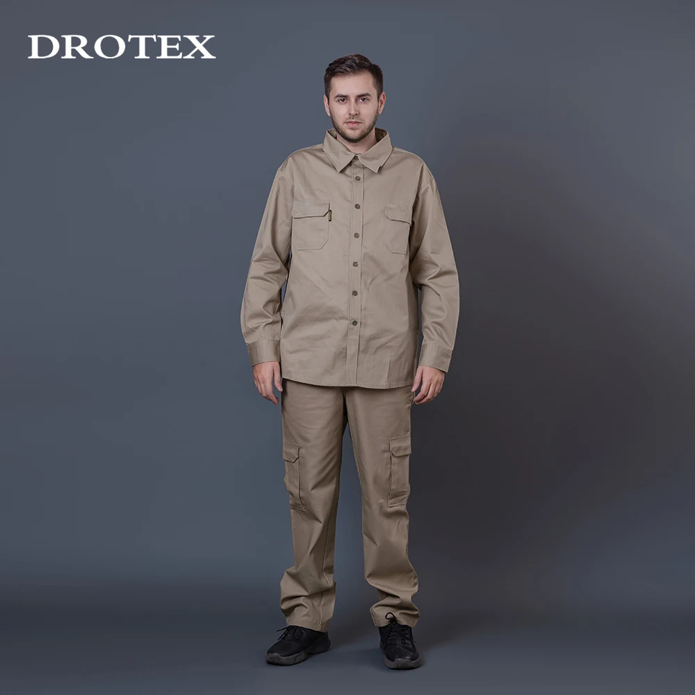 Uniforms Cotton Electrician Welding Fr Clothing Fire Resistant Two Piece Workwear Shirt Pants Work Clothes Suits For Men Women