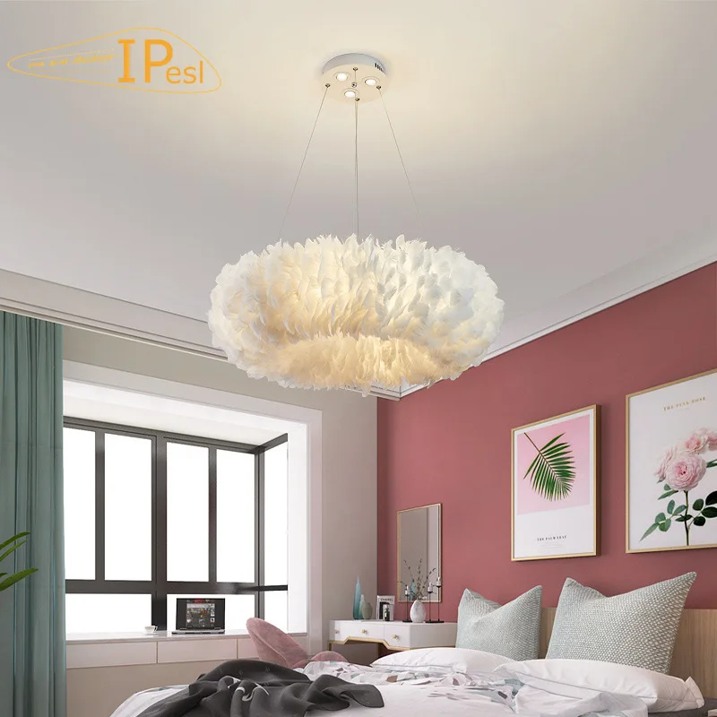 Imagem -06 - Modern Wireless Switch Colorful Feather Chandelier Luminárias Iluminação Led para o Quarto Sala de Estar Dropshipping