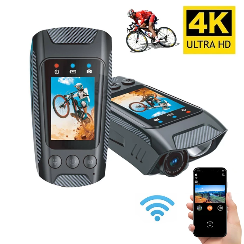 

4K 60FPS Action Camera Bike Motorcycle Helmet Camera 1080P Outdoor Sport Cam Multifunction DV WiFi Bicycle Driver Recorder