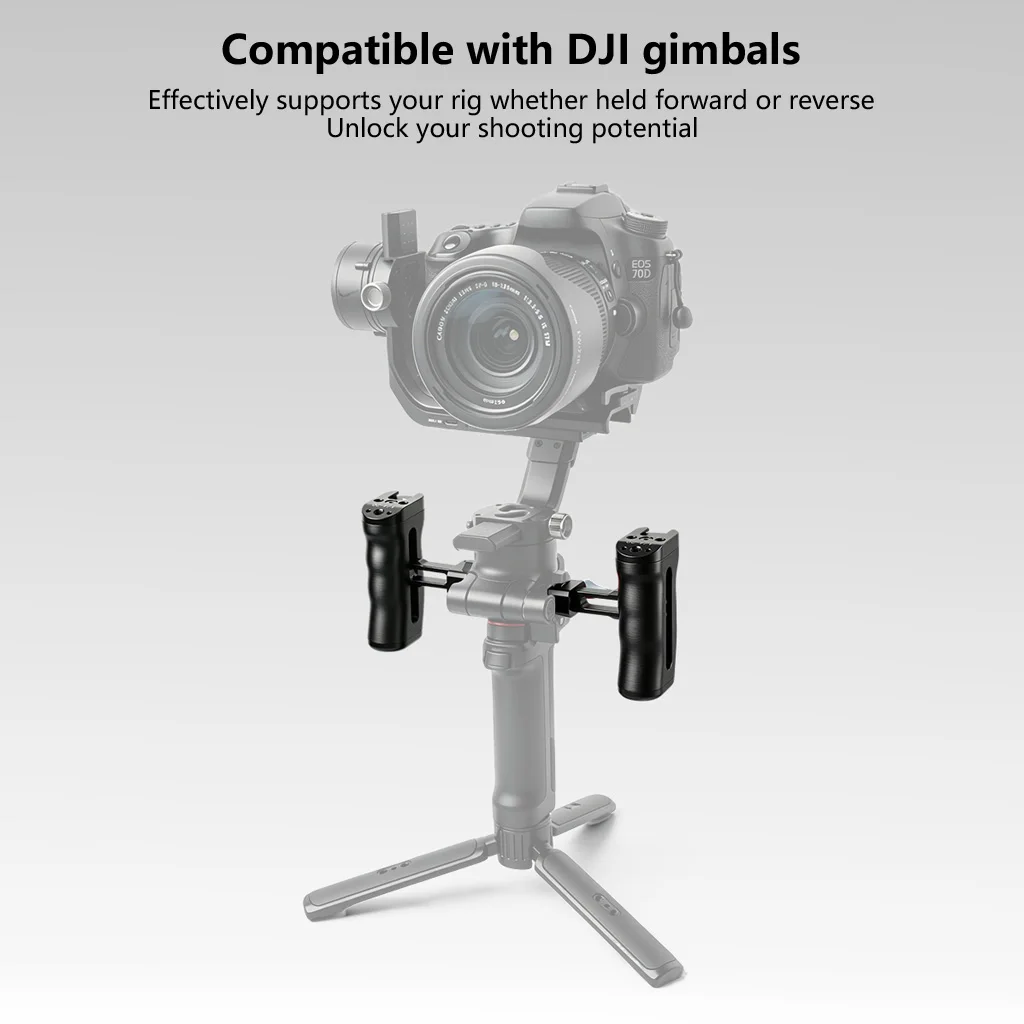 Universeller 1/4-Zoll-Schraub-/NATO-Schienen-Seitengriff aus Aluminium für Kamerakäfige mit Cold-Shoe-Halterung für DJI Ronin Gimbal Stabilisatoren – Detail 8