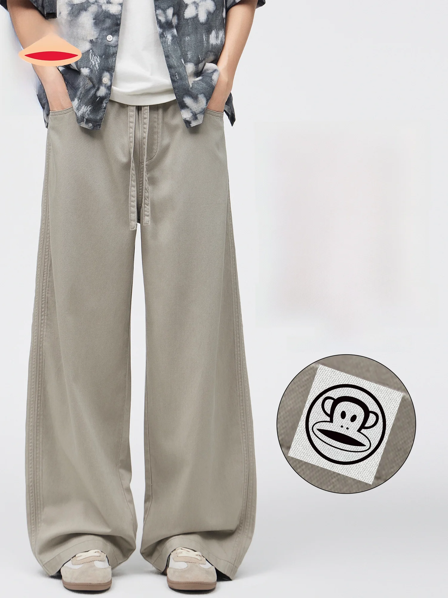 

PaulFrank Men's Casual Loose Straight Leg Trousers Spring Summer Lenzing Lyocell Drapey Comfortable Faionable Long Pants