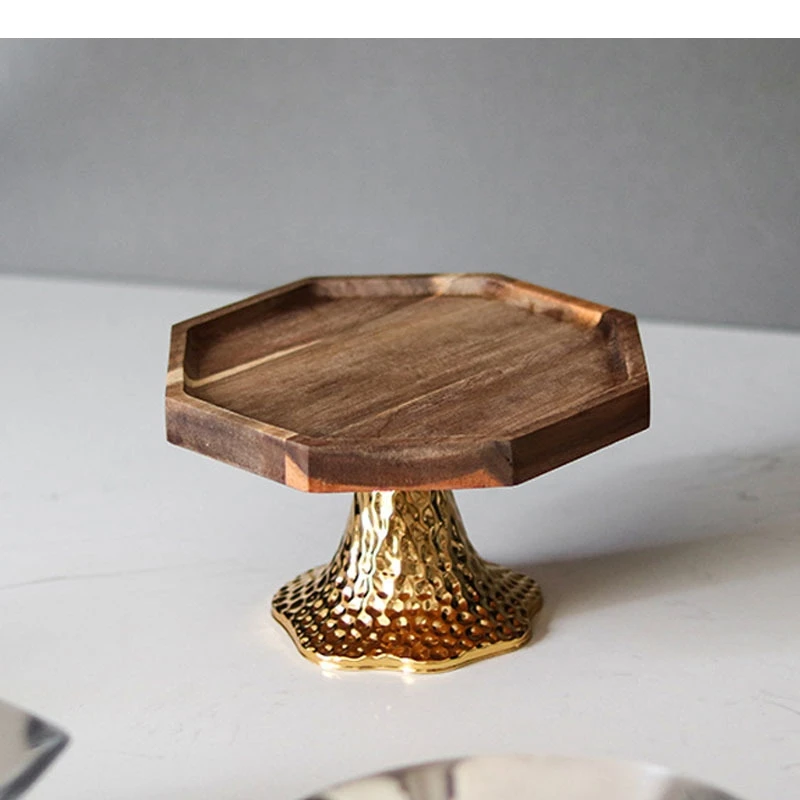 Solid Wood Hexagonal Fruit Tray Storage Trays Desktop Small Items Organizer Rack Fruit Plate Ornaments Room Aesthetic Decor