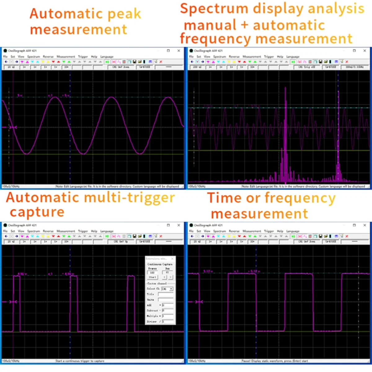 ABWG-Fosc53C 1M Wi-Fi USB Oscilloscope 5-Channel Synchronous Input Electrical Repair Automotive Handheld