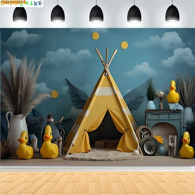 سفاري وايلد وان وودلاند الاطفال 1st حفلة عيد ميلاد خلفيات للتصوير الفوتوغرافي خرافة خيمة داخلية استوديو الصور خلفية XC-01 #4