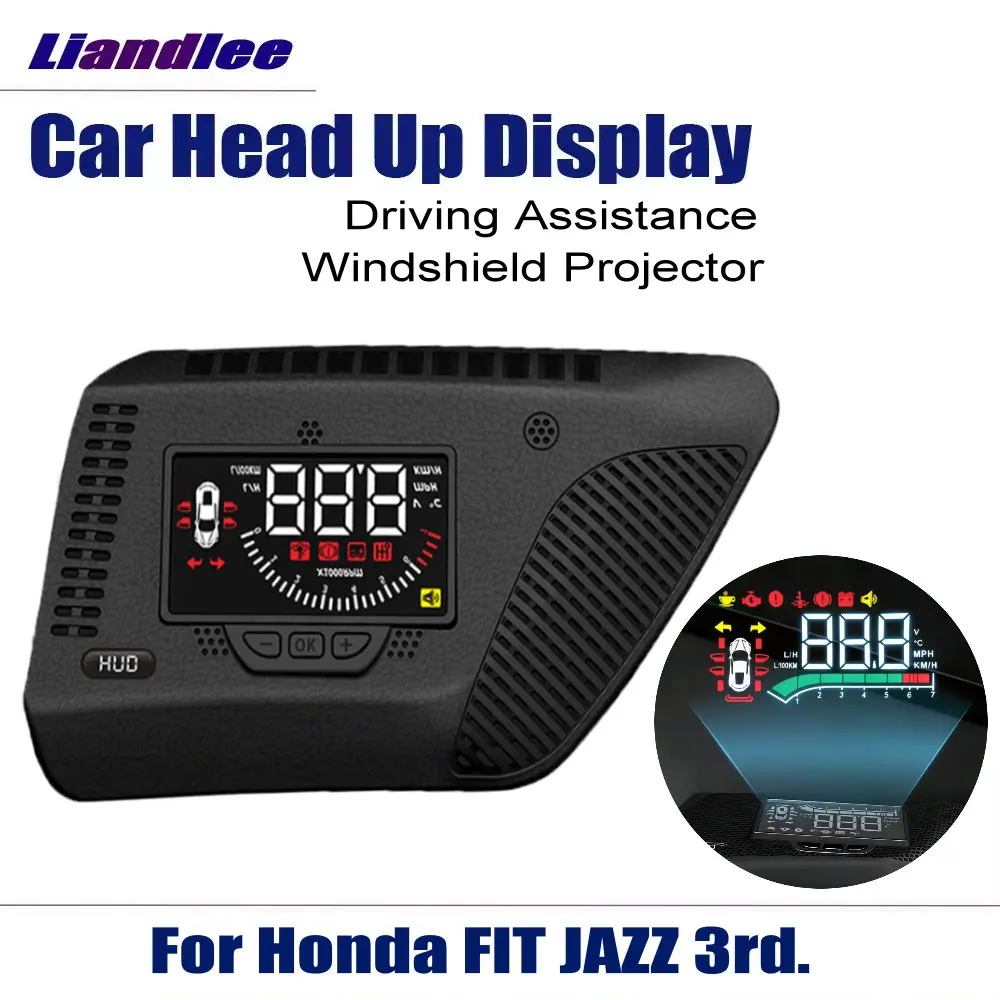 

Car Head Up Display HUD For Honda Fit Jazz 3rd GK/GH/GP 2015-2020 Speaker Cover AUTO LCD Screen Windshield Projector Accessories
