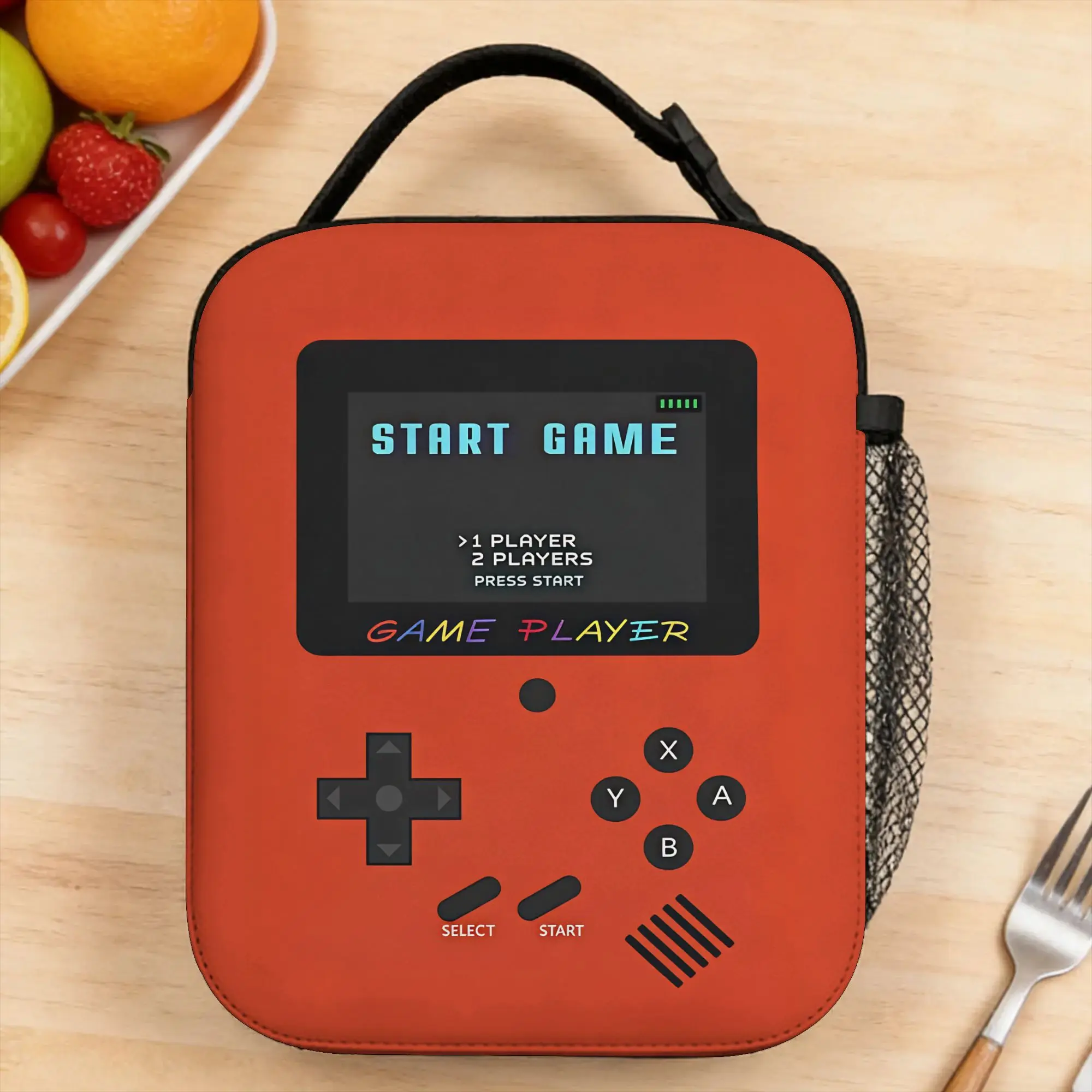 Games Console Handheld Insulated Lunch Bag For Boys/Girls Children Best Gifts 2D Flat Cartoon Lunch Box Bag