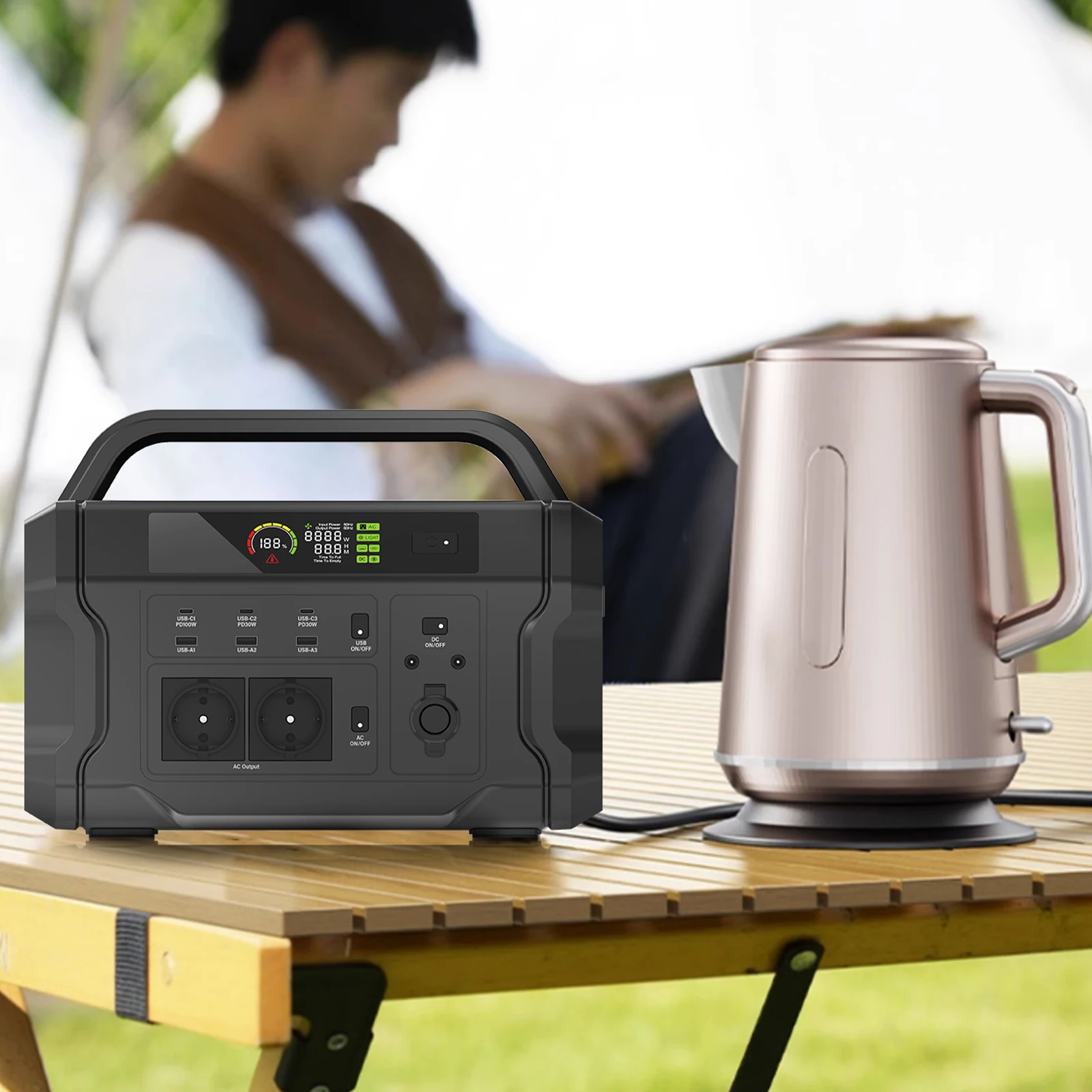

YYHC- 1200W Energy Storage Battery Solar Charger Power Station Portable Charging Station Portable Power Station