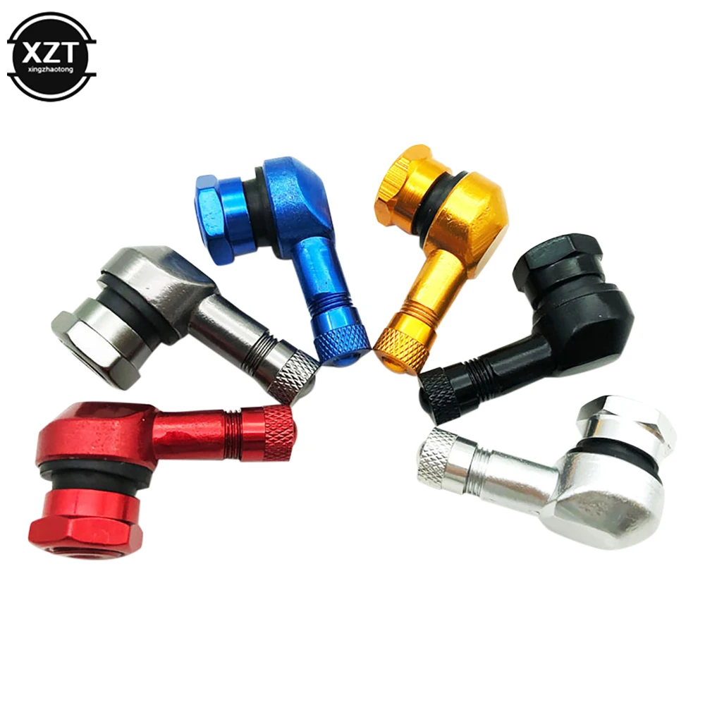 Aluminum Alloy Valve Motorcycle Rim 90 Degree Angle Motorcycle Wheel Tire Tubeless Valve Stems For Rim Wheel Parts 9 Colors