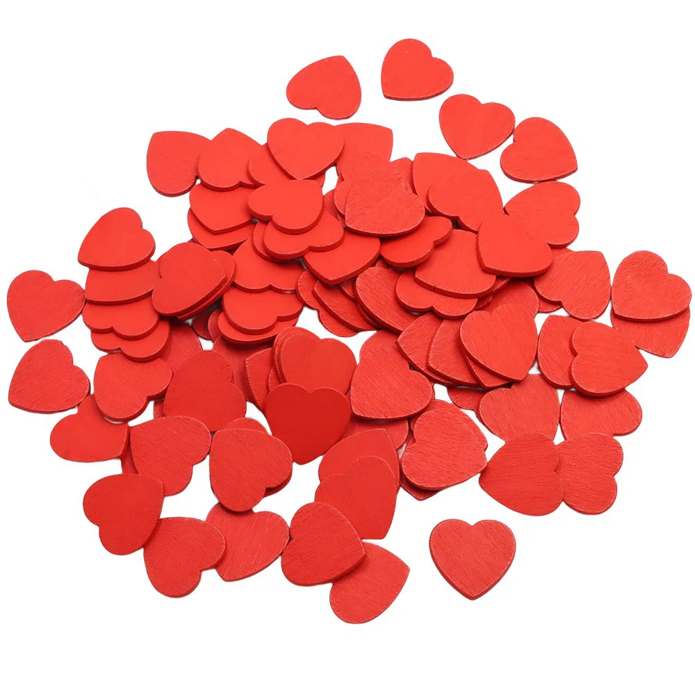 50 قطعة 3/4/5/6 سنتيمتر الخشب الملون شرائح القلب فارغة الحلي الخشبية الطبيعية العلامات DIY بها بنفسك الزفاف الفنون الحرف زينة عيد الحب