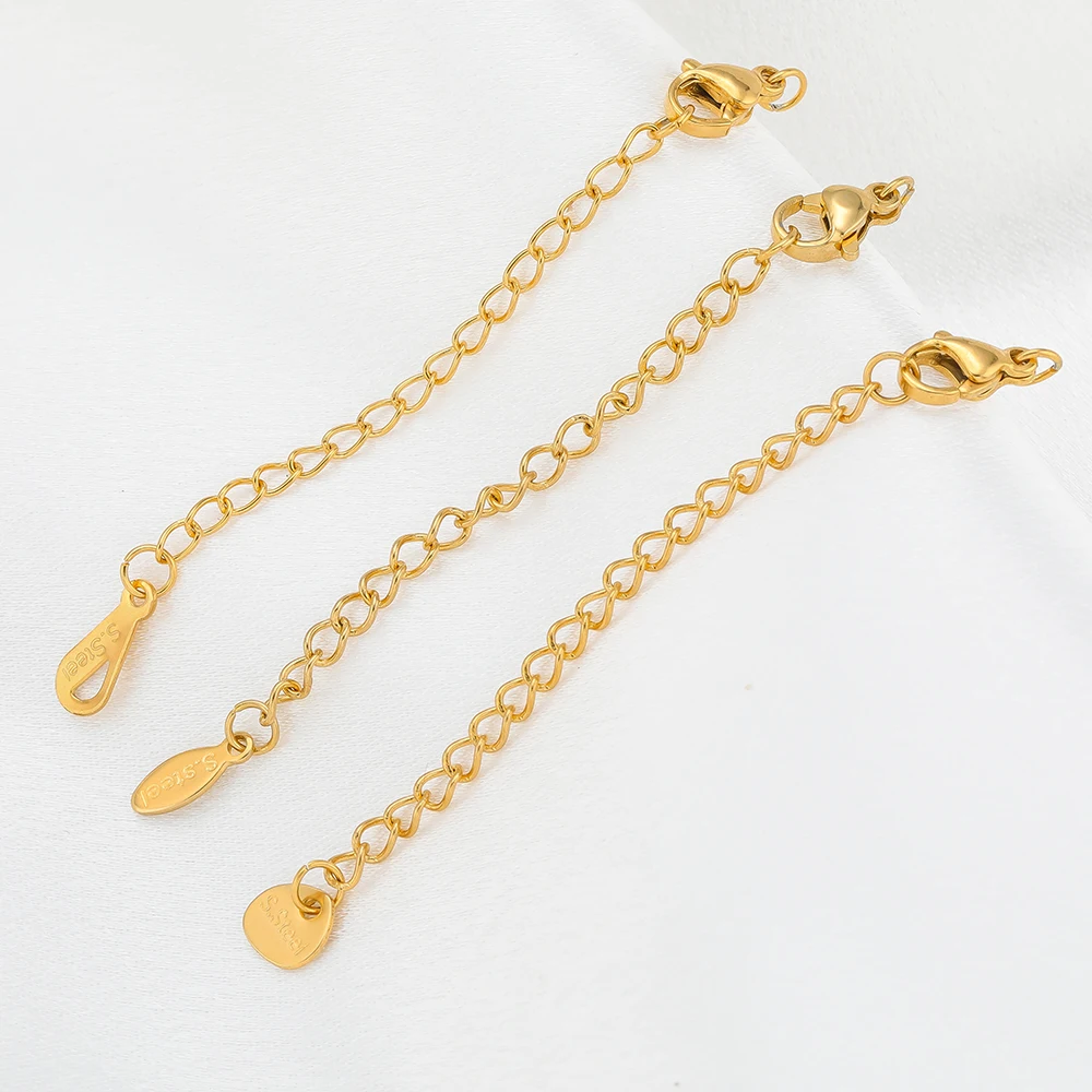 10 Stück Edelstahl-Karabinerverschlüsse 5cm Verlängerungsketten für DIY-Schmuckherstellung Armbänder Halsketten Verbinder – Detail 5