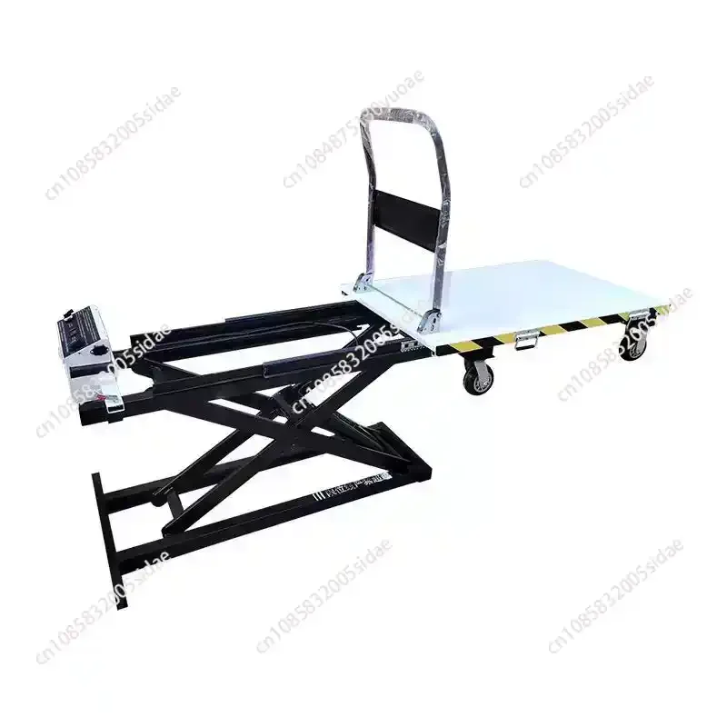 Cart Electric Hydraulic Lifting Portable Carry Scissor Fork Mobile Flat Truck