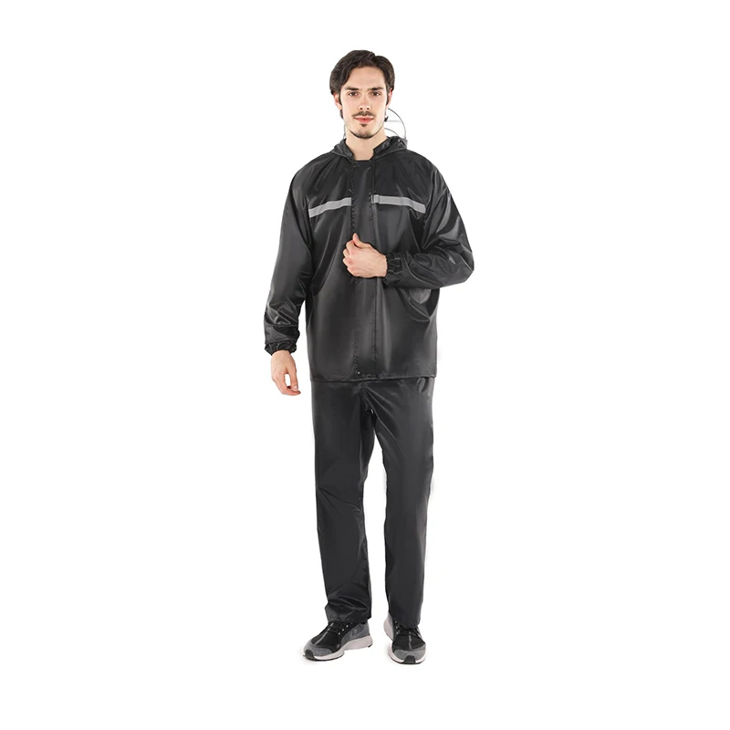 Chubasquero forrado de protección para motocicleta, pantalones de lluvia de trabajo Oxford para adultos, Poncho de prevención de tormenta de cuerpo completo dividido