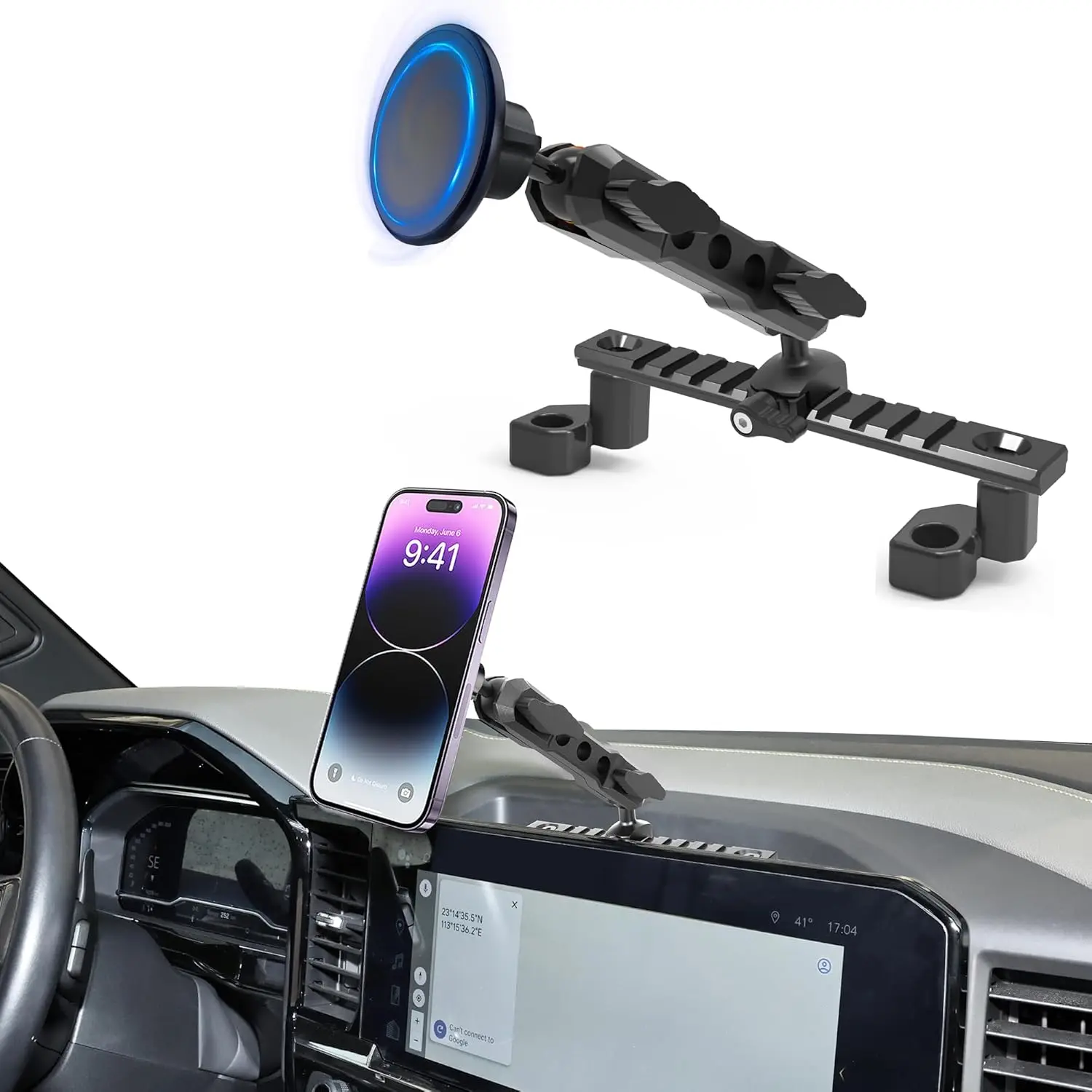 

Universal Phone Mount for 2022-2026 Chevrolet Silverado & GMC Sierra, Fits 13.4" Touchscreen, Compatible with Magsafe Holders