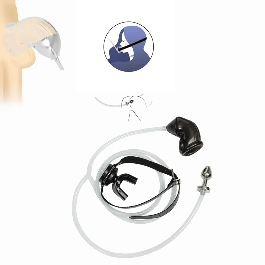 المقابس المعدنية حقنة شرجية توسع Voyeuristic ذكر يمكن ارتداؤها سيليكون العفة قفص قابل للتعديل الفم التوصيل SM مجموعة الجنس لعب الكبار #1