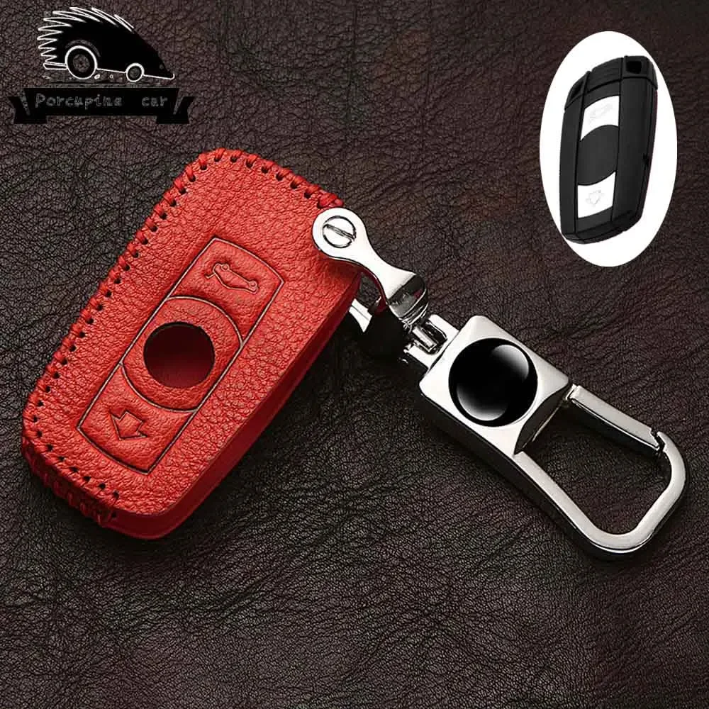 Quality Leather Car Key Case for BMW E90 E60 E70 E87 3 5 6 Series M3 M5 X1 X5 X6 Z4 KeyChain Cover Remote Controller Key Holder