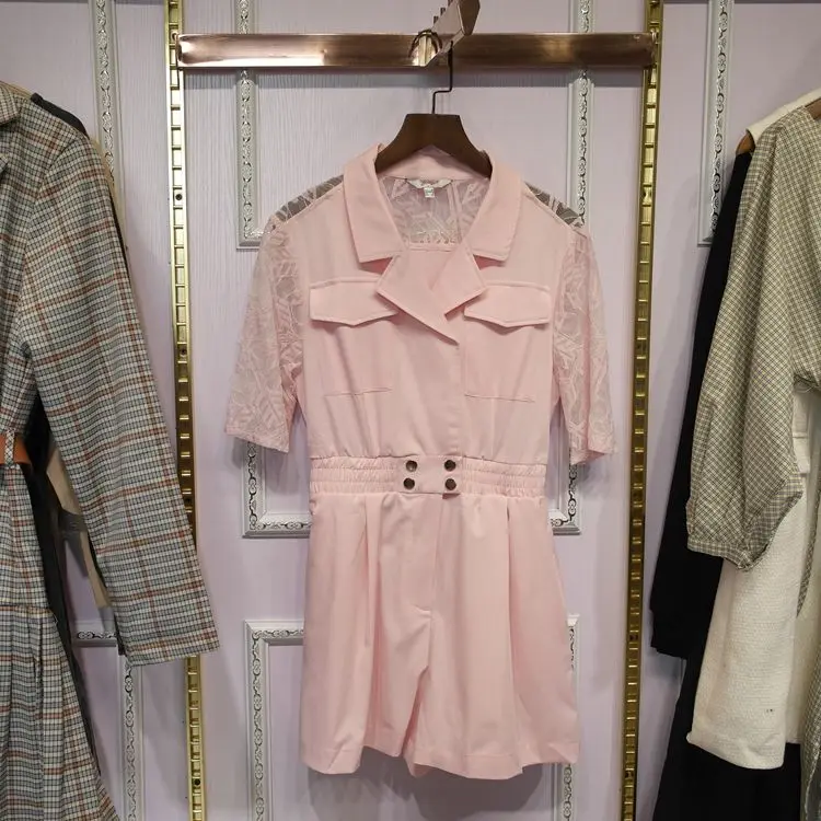 

Розовый спецодежда, комбинезон, женский летний новый комбинезон Agel Quali, комбинезон из полиэстера с высокой талией для поездок на работу Sle ket orts