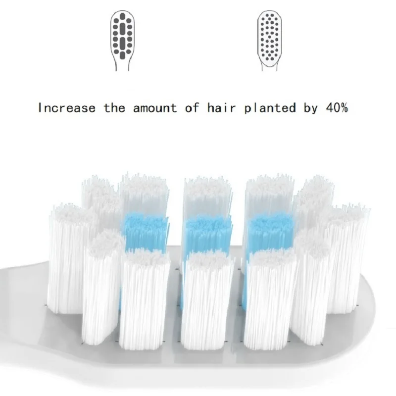 Têtes de brosse à dents électrique sonique de rechange, buses à poils souples, Xiaomi Mijia T300, T500, T700, 4 pièces, 8 pièces, 12/16 pièces