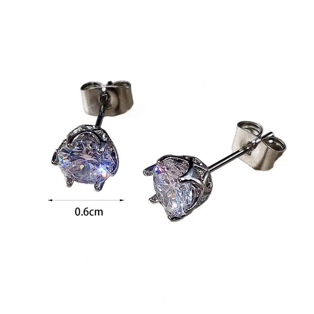 Exquisite Design Stud Earrings Elegant Geometric Cubic Zirconia Stud Earrings for Women Lightweight Bridal Jewelry Gift