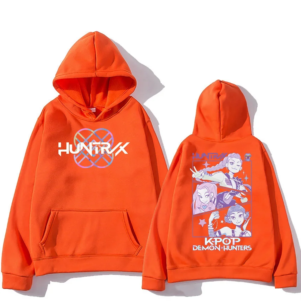 KPop شيطان الصيادين النساء هوديس Merch Kpop الرجال البلوز عارضة أزياء الشارع الشهير الاتجاهات المتضخم أنيمي أعلى