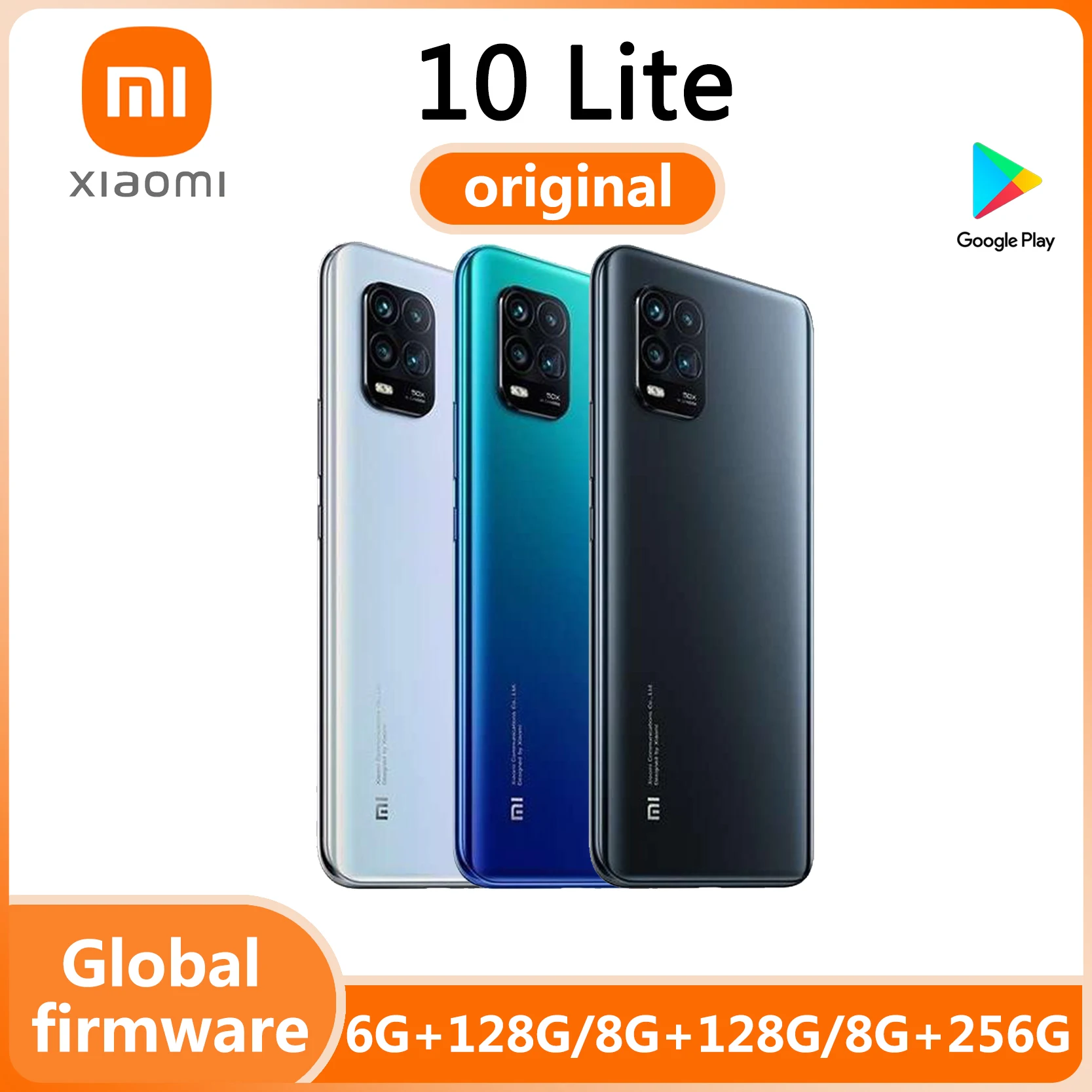 MIUI 11 Xiaomi 10 Lite 5G smartphone Snapdragon 765G Global Version 4160mAh Battery Android 128GB 256GBused phone