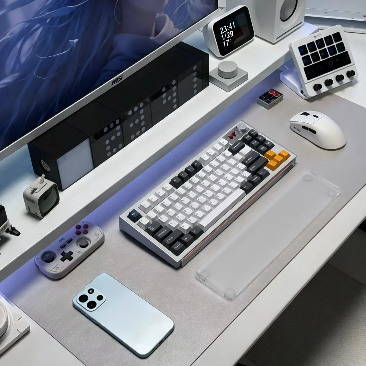 Ice Mist Acrylic Wrist Rest Customized 75% 98% Layout Hand Support Wristband Fatigue Ergonomic Esports Keyboard Accessories