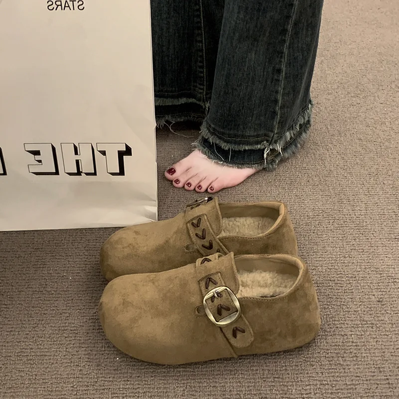 

Retro Boken shoes with increased height inside and half flip flops women's 2025 autumn new style wearing Boken shoes outside