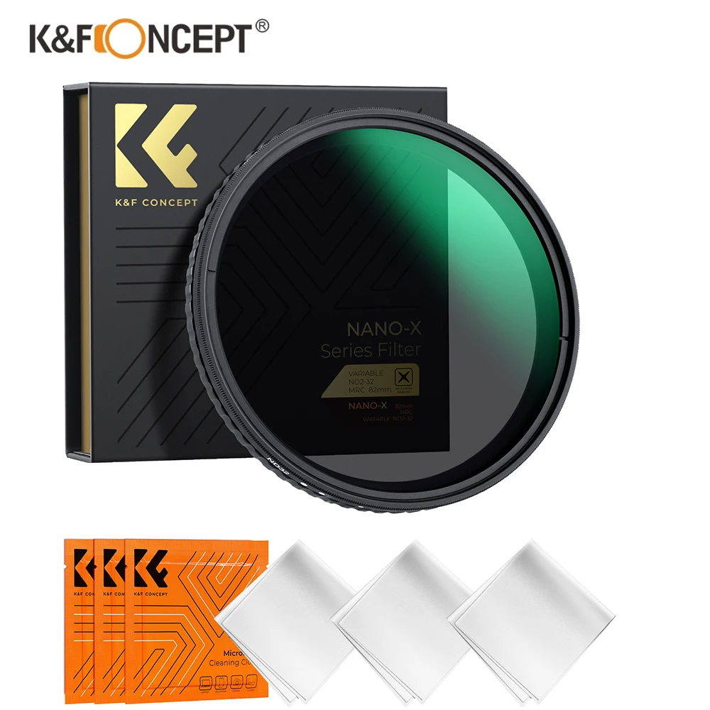 K&F Concept Nano-X Variable ND2-32 (1-5 Stops ) ND Filter 67mm 72mm 82mm 8K Ultra HD Without Black \