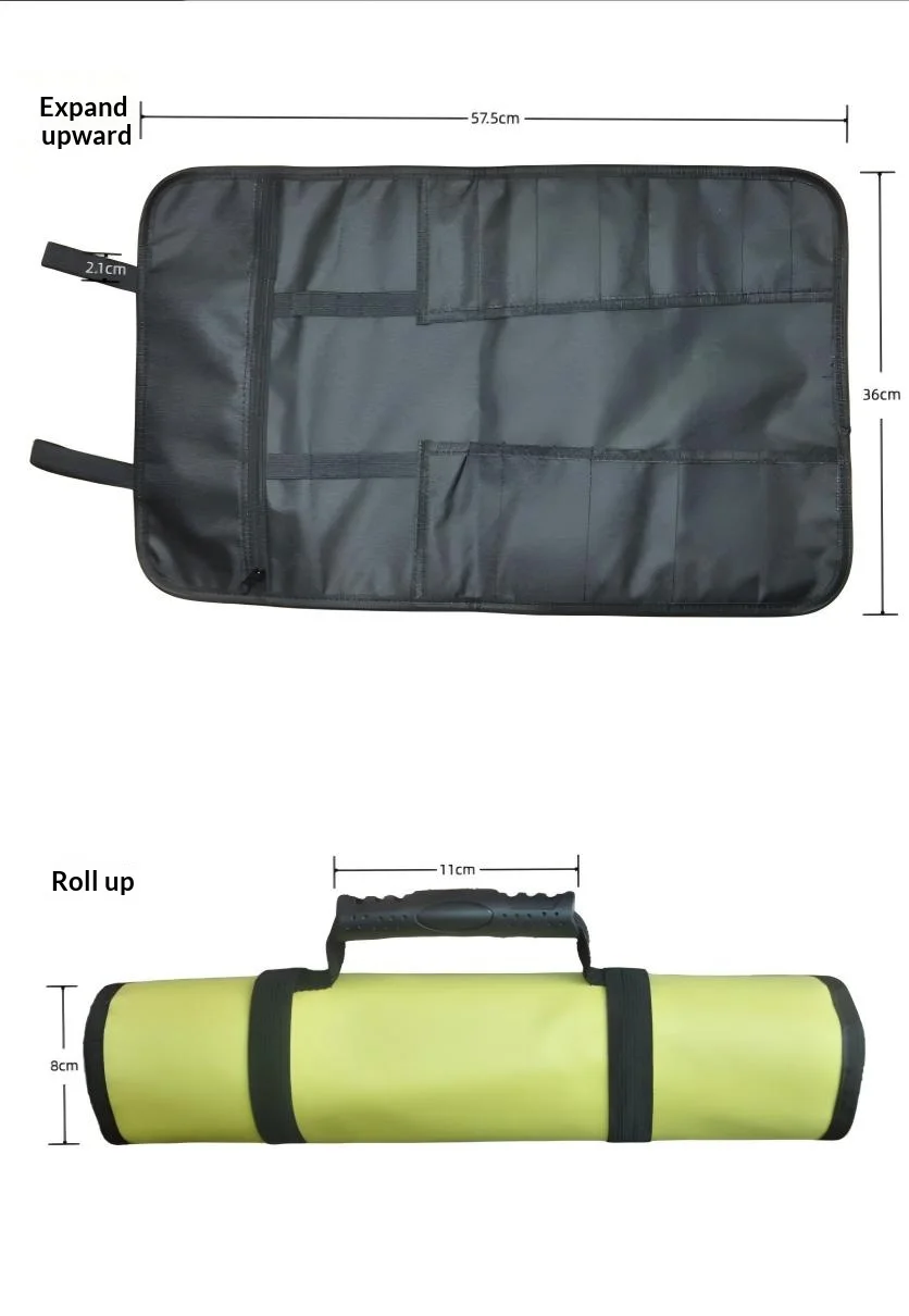 Homefish 22-Fächer Oxford Leinwand Werkzeugrolltasche Wasserdichte Faltbare Schraubenschlüssel-Aufbewahrungstasche Tragbarer Handwerkzeug-Organizer – Detail 3