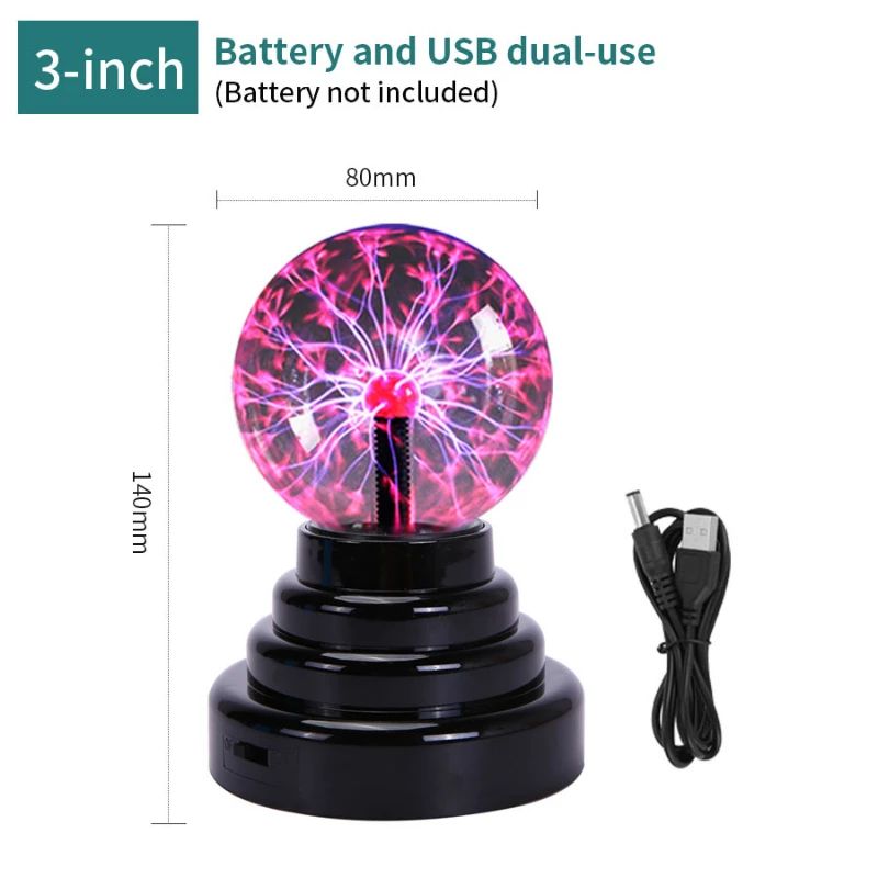 Black Technology Lightning Magic Ion Ball Glass Crystal Ball Electrostatic Induction Ball Desktop Decoration Gift