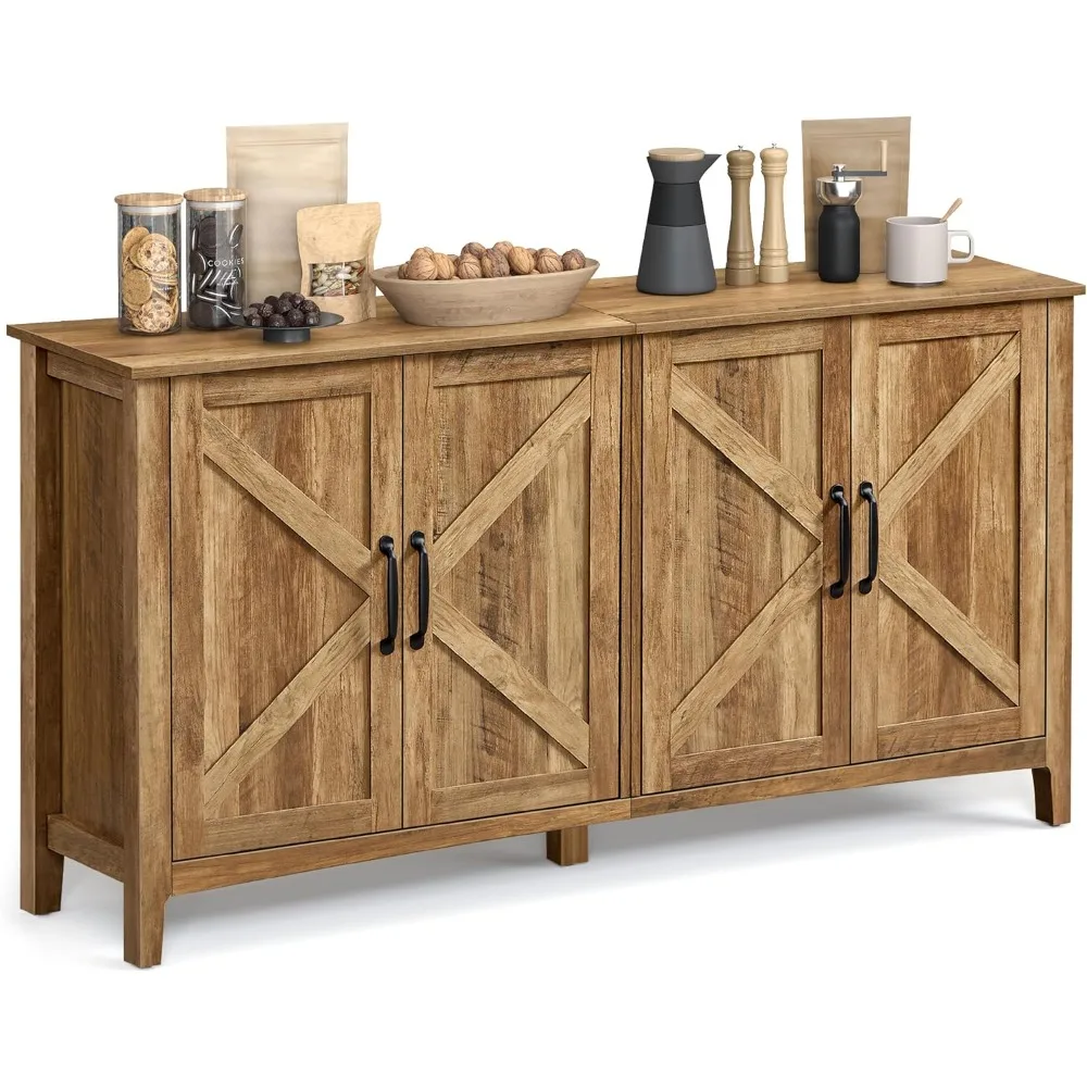 Gabinete de almacenamiento, gabinete buffet, aparador, credenza, con estantes ajustables, para salón, entrada