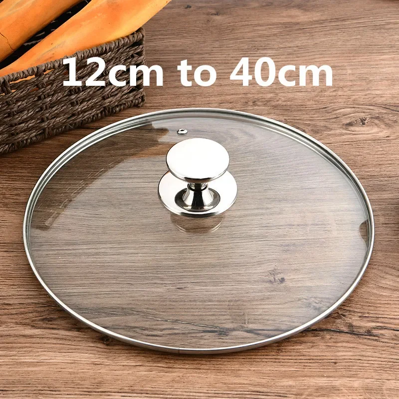 Handle Wok Pan Lid Stainless Steel top Frying Pan cooking Cover Frying Pans Glass Lid Handle Pot Frying Pan Lid stove cover