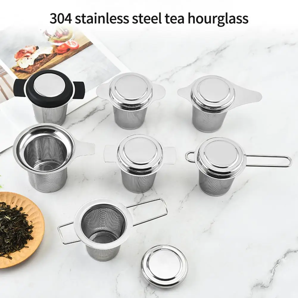 Saringan teh Stainless Steel, saringan daun teh genggam, Stainless Steel, Multi gaya, saringan bumbu Herbal, 1 buah