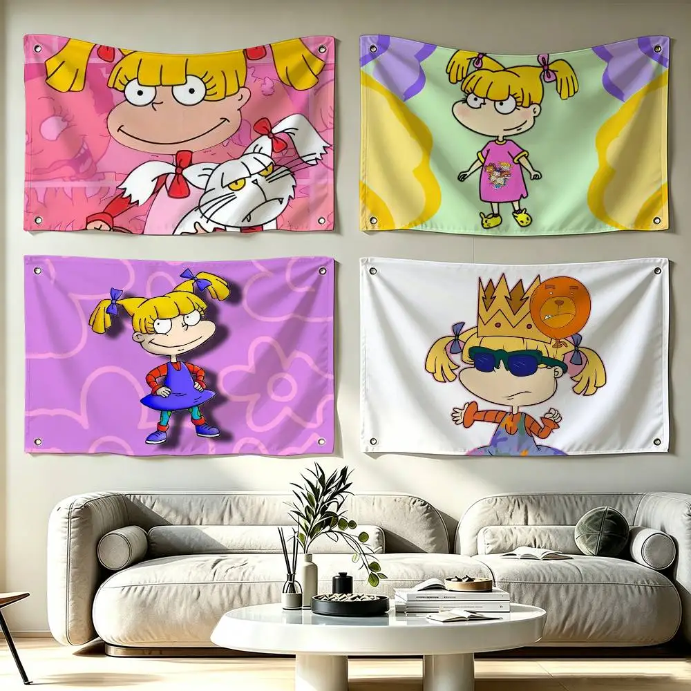 A-Angelica Pickles Rugrats Flags Wall Hanging Tapestry Outdoor Garage Room Decorative flag Background Blanket