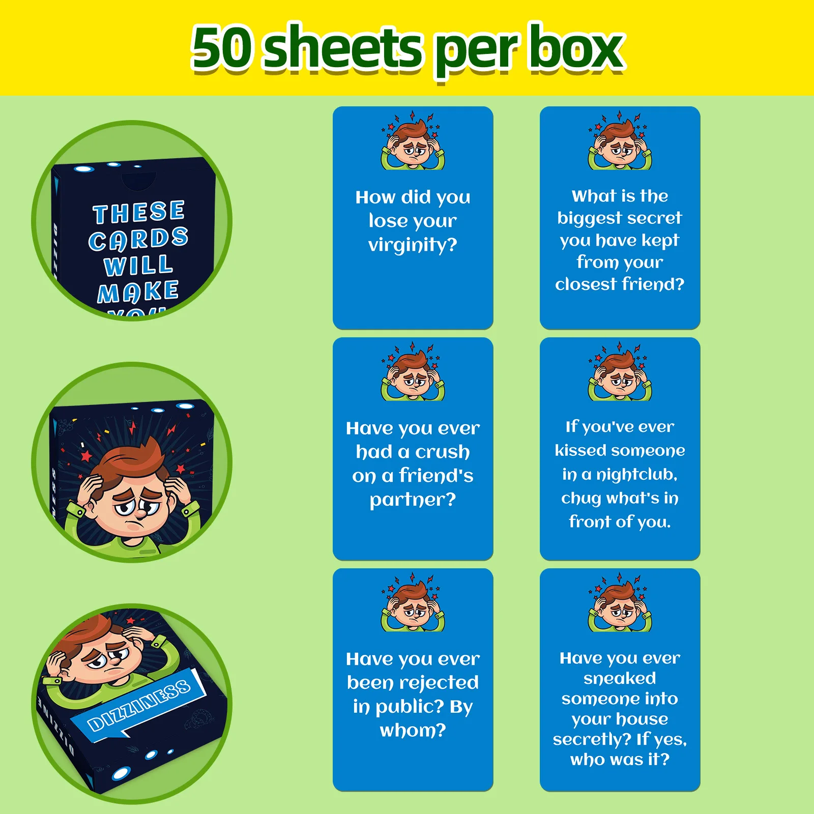 50 pcs/bag Creative Adult Tabletop Paper Card Game - Incredible Card Game for Ice-Breaking & Building Connections