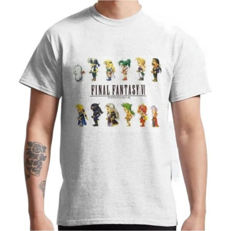 

Final fantasy vi 6 Gift t shirt for RPG gamer 100% cotton printed tee Men's Short Sleeve Graphic Clothes All size tops S-6XL