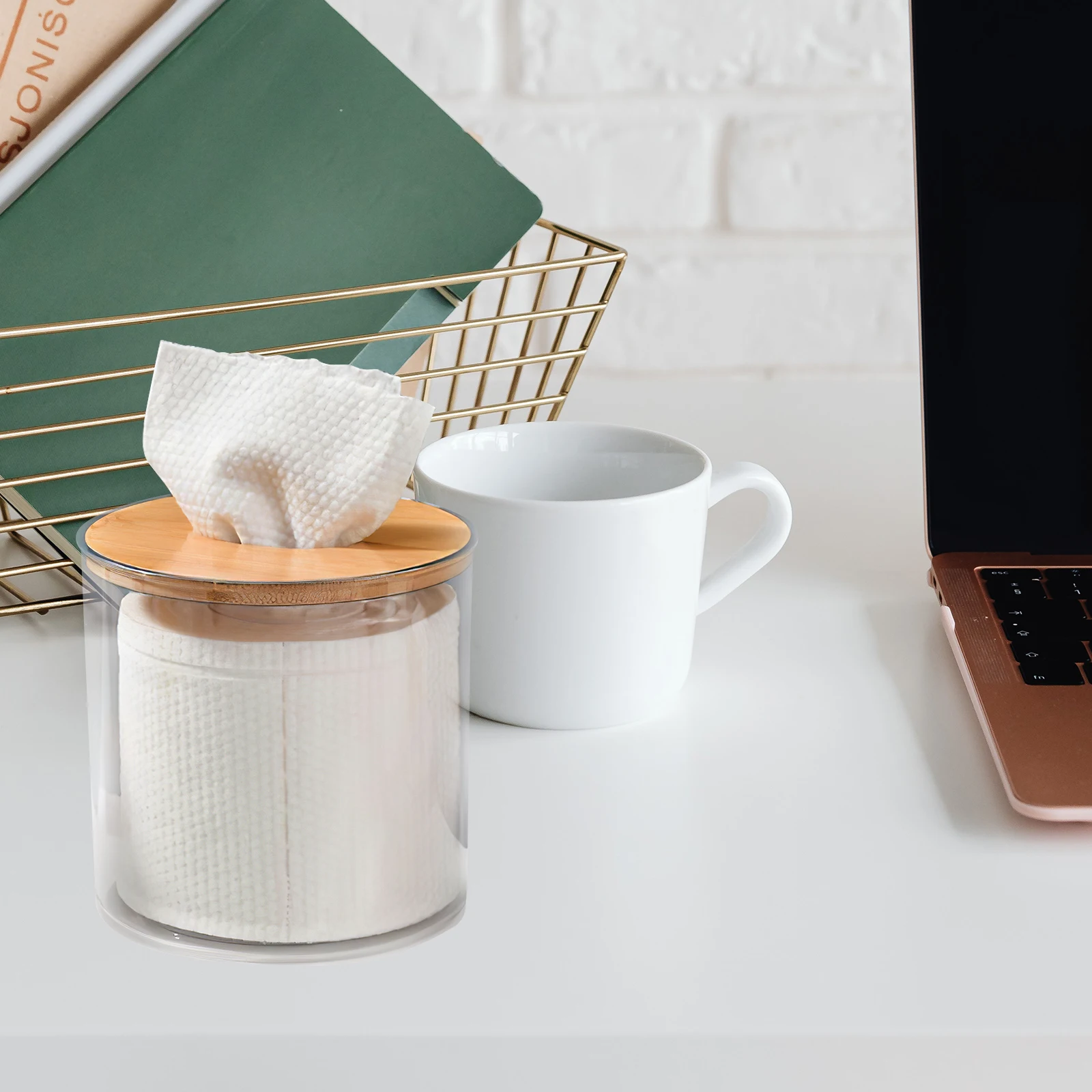 

Multifunctional Plastic Round Box Cover Napkin Storage Holder Paper Towel Dispenser For Home Bedroom Living Room