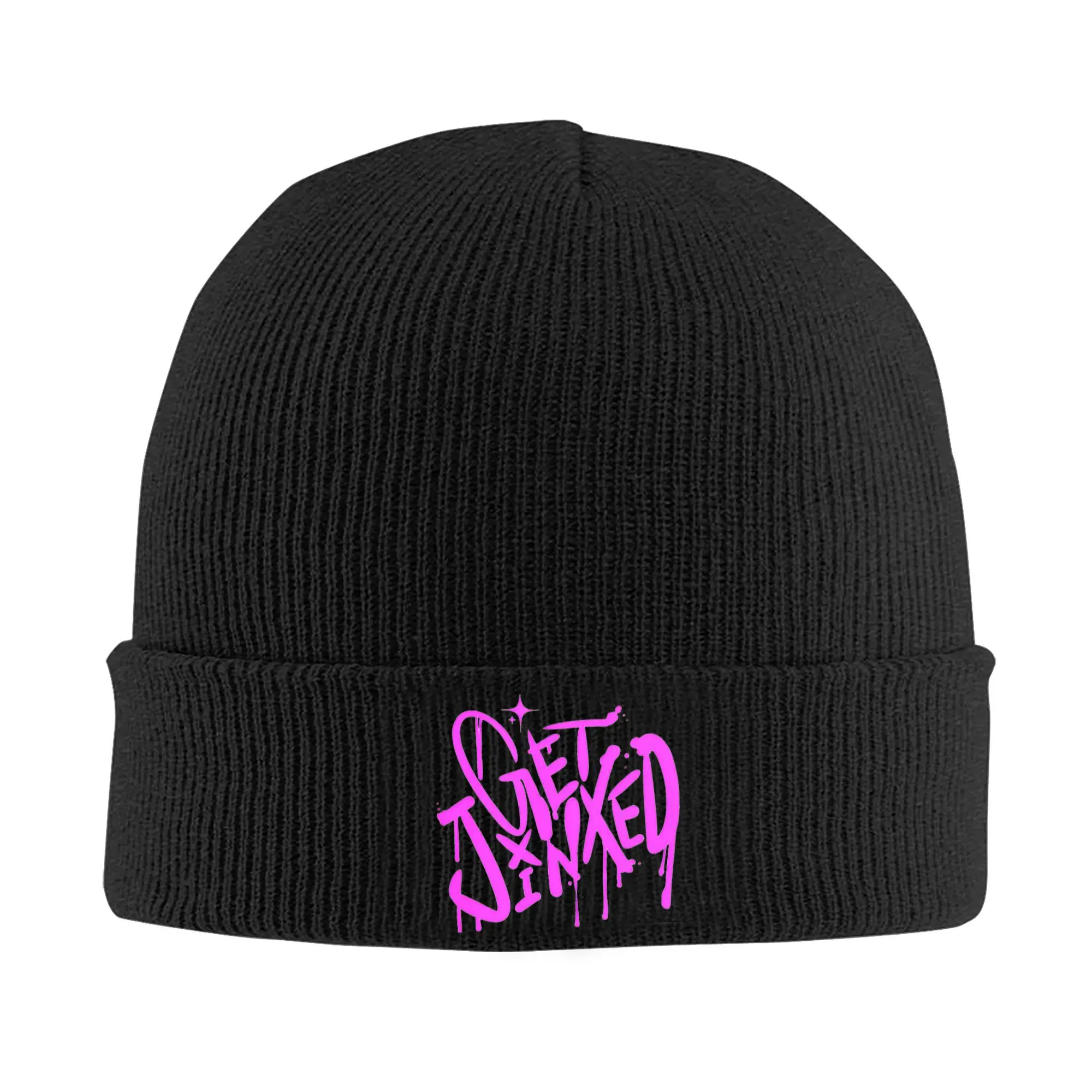 Arcane Anime Get Jinxed Beanie Hat Dzianinowe czapki z czaszkami dla mężczyzn Kobiety Zimowa ciepła czapka robiona na drutach