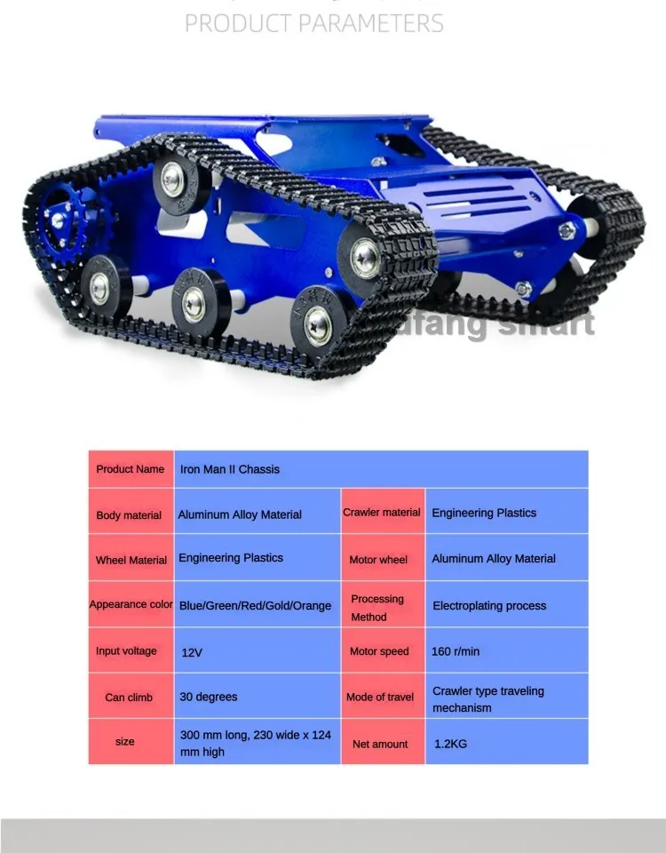 5-10 kg PayLoad Metall Tank Chassis Track mit Dual 12 V DC Motor Roboter Auto für Arduino Raspberry Pi Roboter DIY Kit RC Tank Projekt – Detail 7